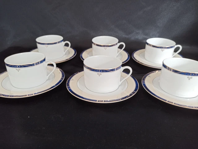 6 TASSES À THÉ OU CAFÉ PORCELAINE DE LIMOGES PHILIPPE DESHOULIERES modèle SCALA