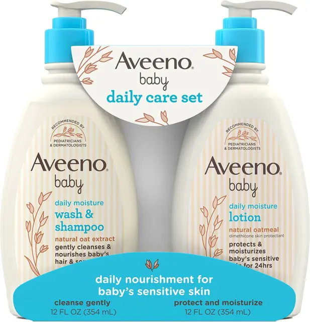 Aveeno Baby Daily Care Gift Set with Natural Oat Extract & Oatmeal, Contains Dai
