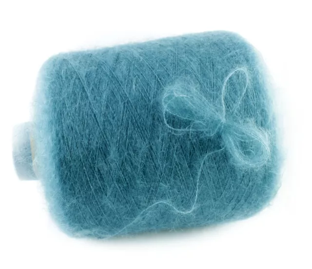 (210€/kg) 100g Lace Garn VIVIENNE 8500 ozean Kone 70% Superkid Mohair 30% Seide