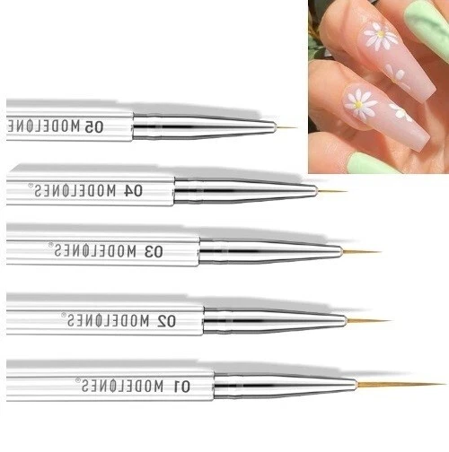 Nail Brush Set for Nail Art Liner Brushes 5Pcs Thin Nail Art Brush