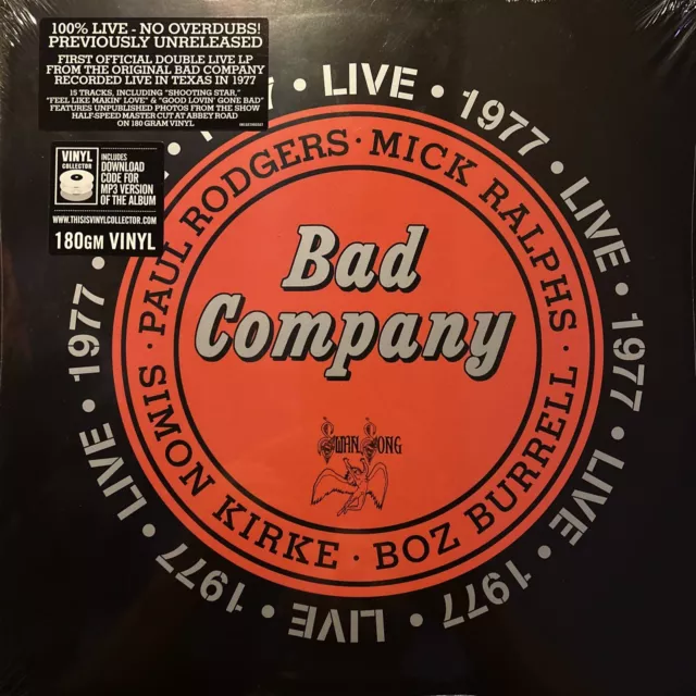 Bad Company - Live 1977  (Doppel Vinyl) Neuwertig