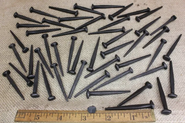 2" Rose head 50 nails antique square wrought iron vintage rustic Decorative look