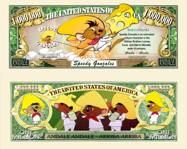 SPEEDY GONZALES BILLET MILLION DOLLAR US! Série dessin animé Looney Tunes Souris