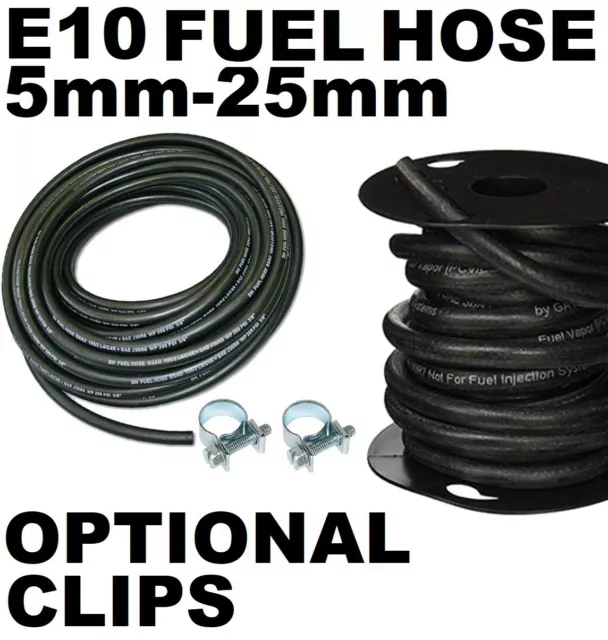 RUBBER REINFORCED FUEL Hose E10 Unleaded Petrol Diesel Oil Line Fuel