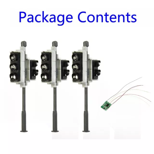 Customizable 3 Piece Gauge 00 H0 Traffic Lights Set With Compatible Resistors