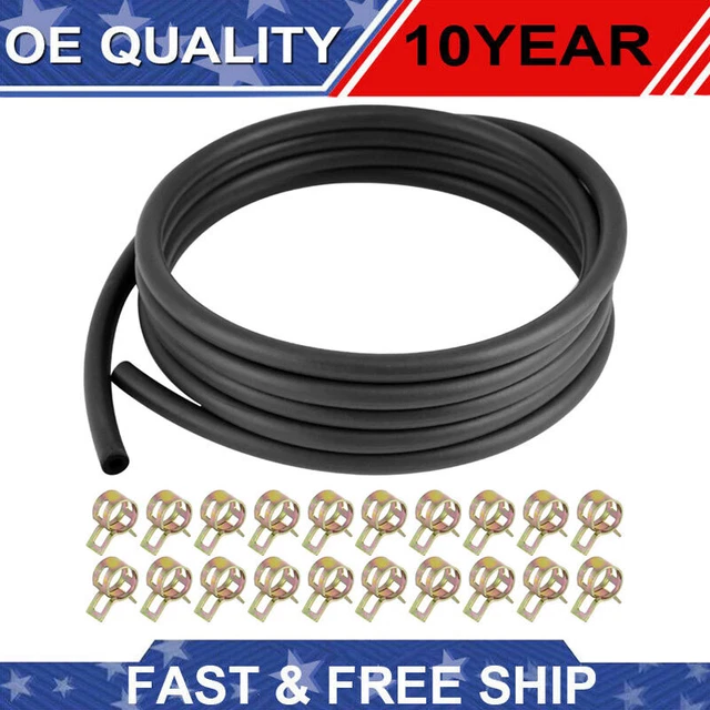 1/4 Gas Fuel Line Kits,3 Meter Fuel Line Hose + 2Pcs 1/4" Inline Gas Fuel Shut Cut Off Valve + 2Pcs Fuel Filters + 10Pcs Clamps,for Lawn