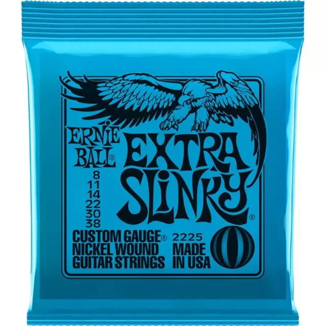 NEW Ernie Ball Extra Slinky Nickel Wound Set, .008 - .038 , #P02225