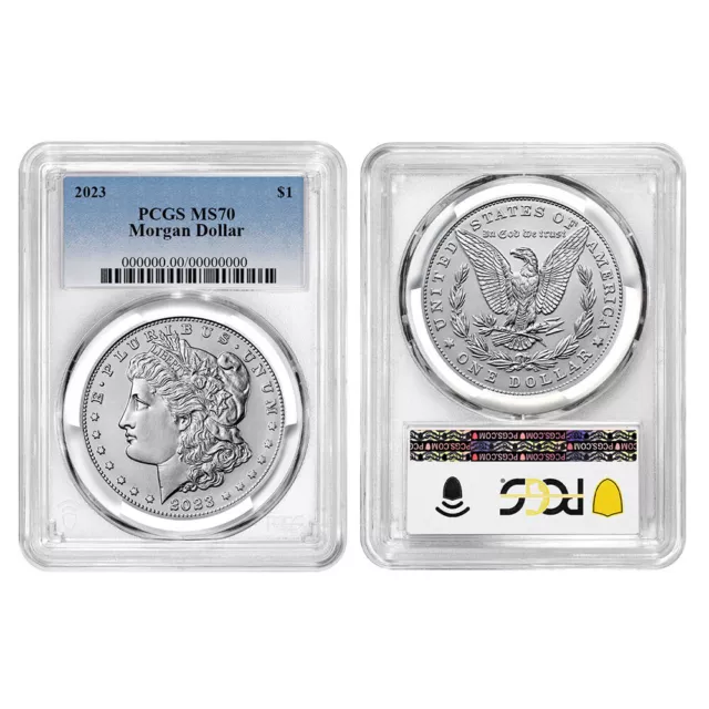 2023 $1 Morgan and Peace Silver Dollar 2pc Set PCGS MS70 Blue Label 2