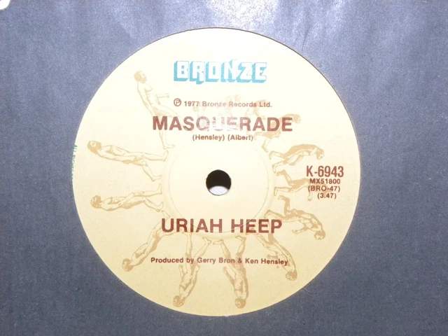 URIAH HEEP FREE ME MASQUERADE Single 45 Vinyl