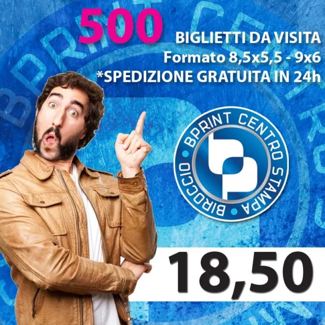 STAMPA 500 BIGLIETTI DA VISITA IN 24h - SPEDIZIONE GRATUITA