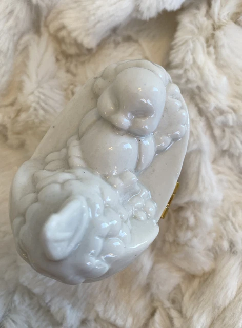 Porcelain Trinket Box Duck Chick First Curl First Tooth Baby Box Sailboat Easter