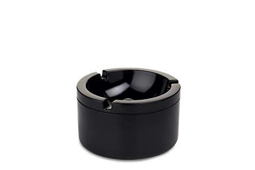 Mepal - Cenicero con tapa - Negro - Cenicero para exterior - A prueba de viento -