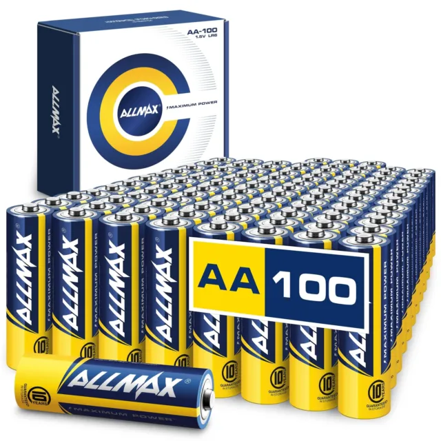ALLMAX Aa Maximum Puissance Alcaline Double A Piles (100 Compteur) – Ultra Long