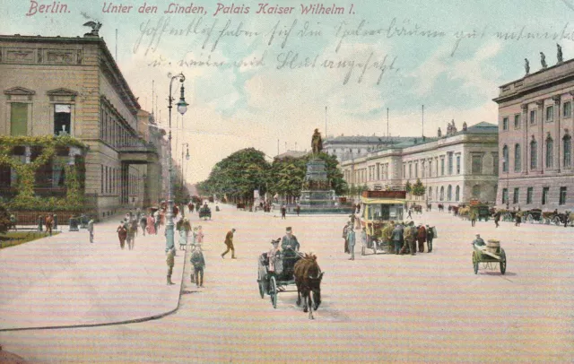 Alte AK Berlin, Unter den Linden , Palais Wilhelm 1., 1911