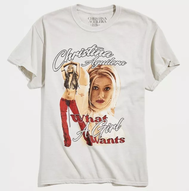 NWT Christina Aguilera “What A Girl Wants” Large Cotton Short Sleeve Tee T-Shirt