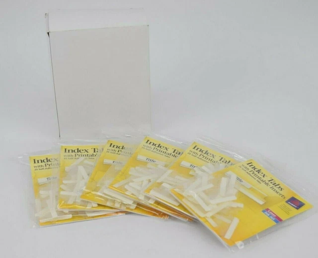 AVERY INDEX TABS Printable Inserts 25 Self Adhesive Tabs 6 Packs 