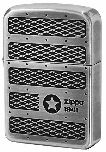 Zippo 1941 Replica Grill Mesh Star Etching Oxidized Silver Plating Japan Limited