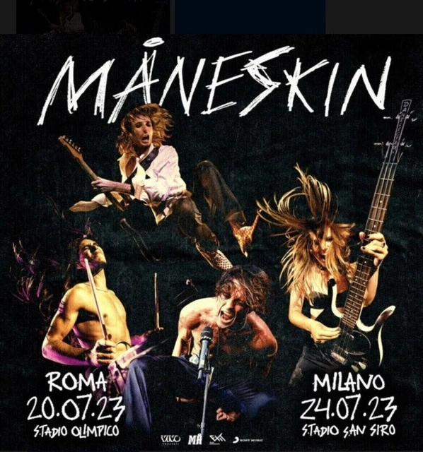 2 Biglietti Concerto Maneskin Milano 24/7/2023 Stadio SanSiro PRIMO ANELLO ROSSO