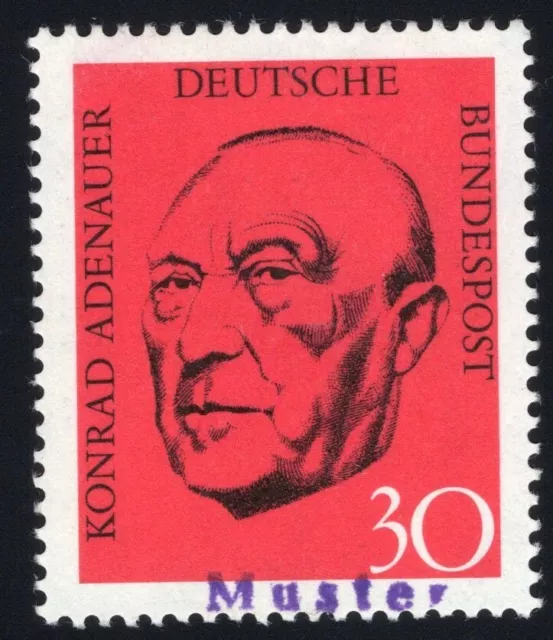 Bund Mi.Nr XI postfrisch, einwandfrei Roter Adenauer 1968,Muster-Exemplar Attest