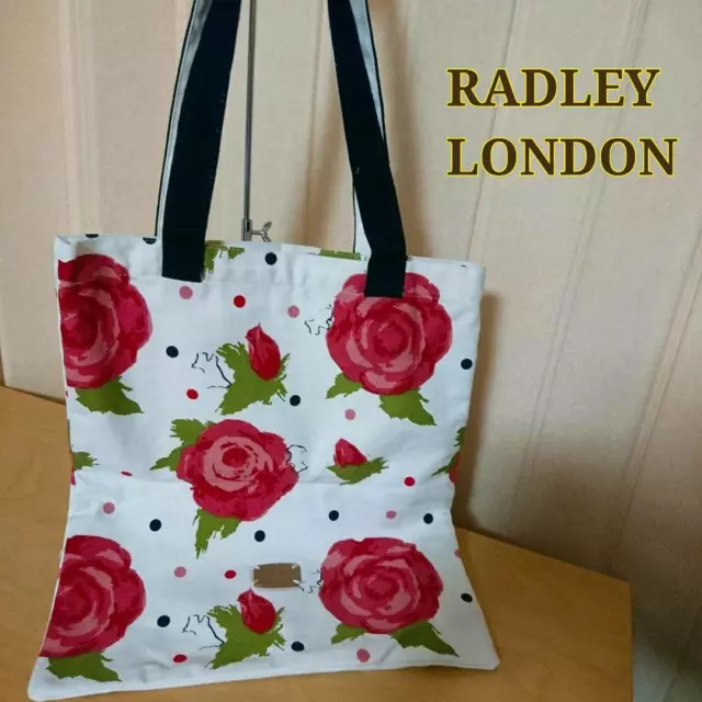 RADLEY LONDON CELEBRATE IVORY WHITE Canvas Beach Tote Bag Schnauzer NWT $35