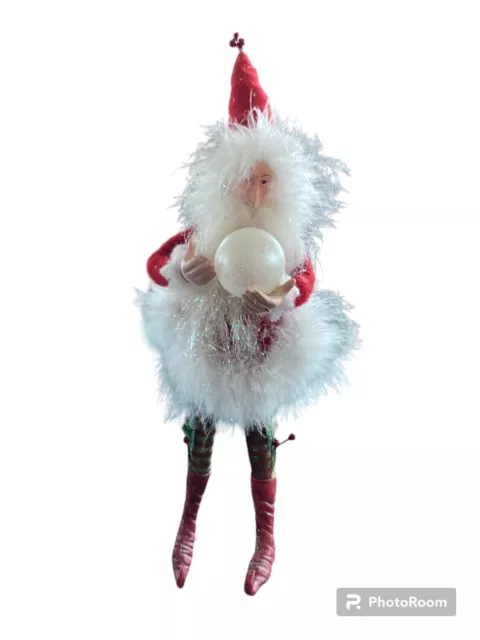 RARE Patience Brewster Krinkles 15" Santa Elf Globe Snowball Dept 56 Figure Doll