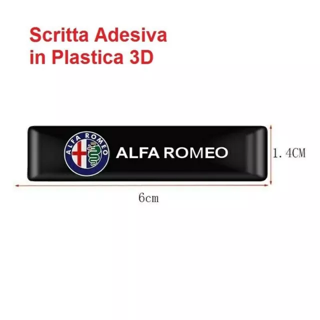 1 logo Scritta fregio emblema badge adesivo in plastica Alfa Romeo 3D nuova