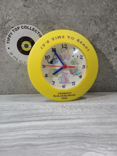 Yellow Wall Clock It's Time To Read Children's Book of the Month Club Very Cute