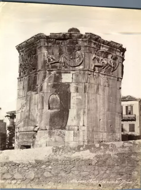 Bonfils. Grèce, Athènes, Tour des vents  Vintage albumen print. Félix Bonfils, n