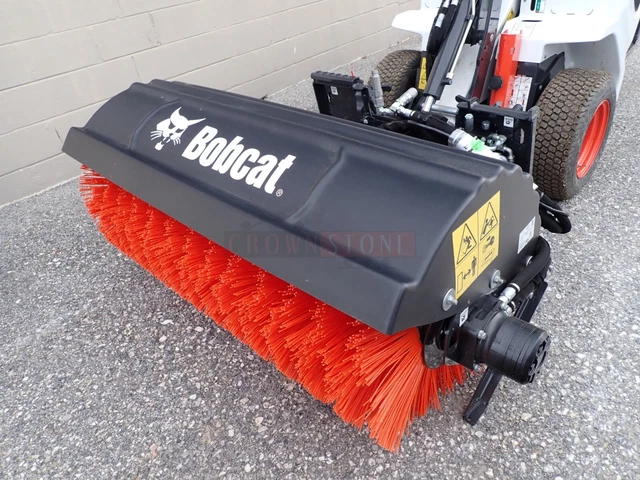 New Bobcat 52" Angle Broom For Skid Steers & More, Poly Bristle, Quick Attach