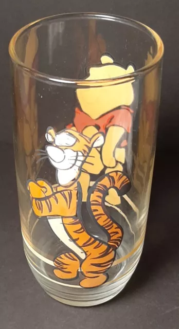 Vintage Disney Winnie The Pooh and Tigger Anchor Hocking Glass Tumbler 6”