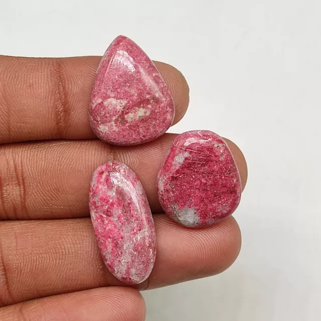 Rose Rosaline Thulite Cabochon en Gros Lot Norvégien Poli Pierre Précieuse M6542