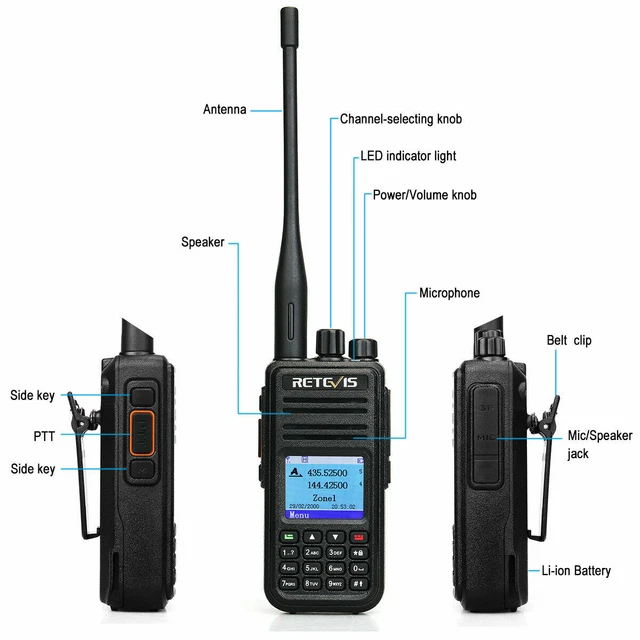 10pcs Retevis Funkgerät RT3S DMR Dualband Digital/Analog Walkie-Talkie 2000mAh 2