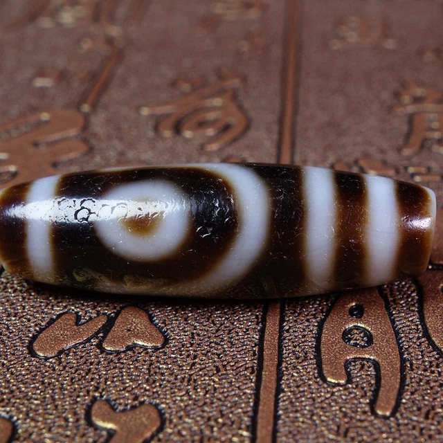 Ancient Tibetan DZI Beads Old Agate Ruyi 2 Eye Totem Amulet Pendant GZI #1578
