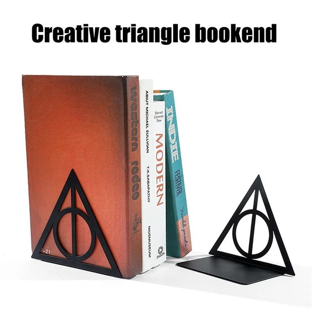 TRIANGULAR BOOK TERMINAL, Classic Hollow Design Desktop Bookshelf ...