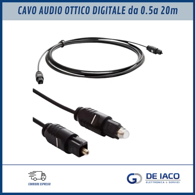 Cavo Ottico Toslink 2m - Cavo Audio Digitale In Fibra Ottica, Diametro 4mm, Nero - Foto 12