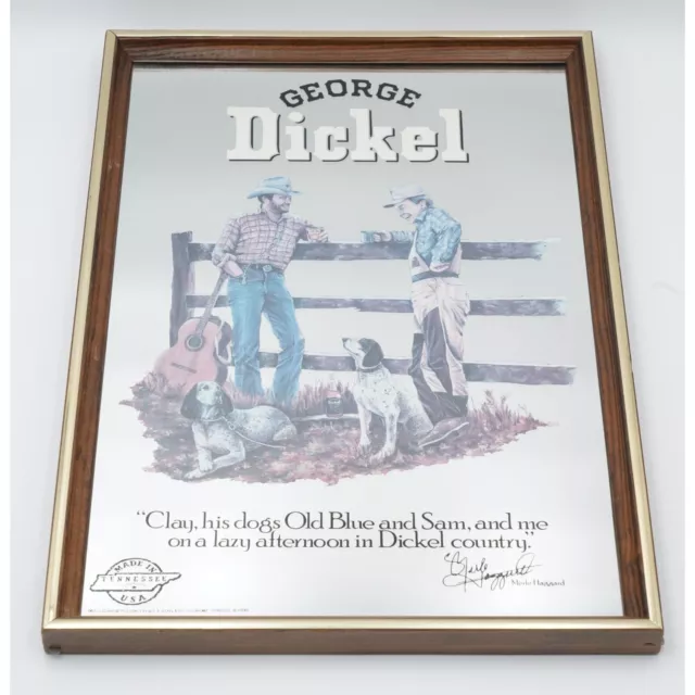 VINTAGE GEORGE DICKEL, Merle Haggard Tennessee 80 Proof Whisky Mirror ...