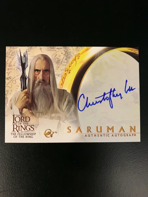 Lord of the Rings Fellowship of the ring Christopher Lee autograph Signed Card