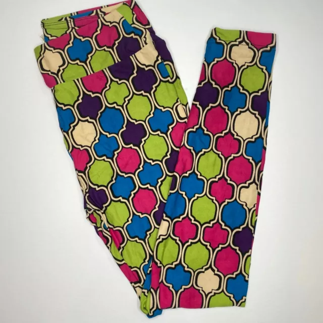 NWT LuLaRoe Leggings OS One Size 2-10 Green Blue Pink Purple Geometric