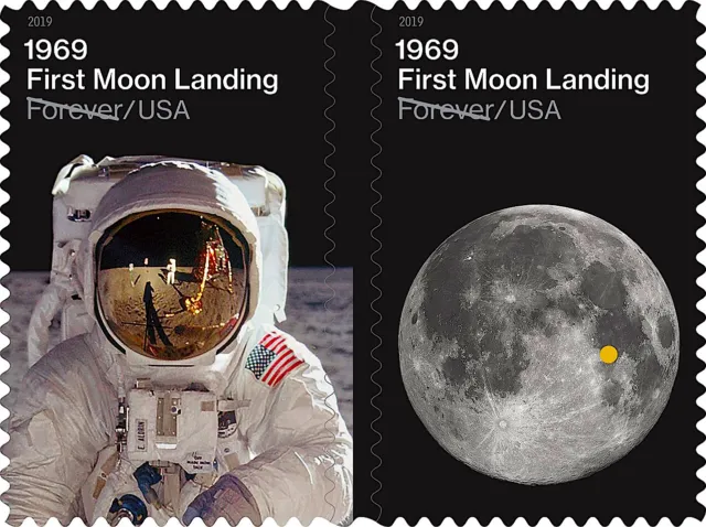 👀 1969:🌖First Moon Landing Sheet of 24USPS  Forever Postage Stamps 2019 Releas