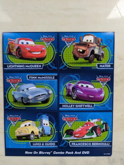 Disney Pixar Cars Trading Cards Sheet Of 6 McQueen Mater Luigi  Promotion 2011