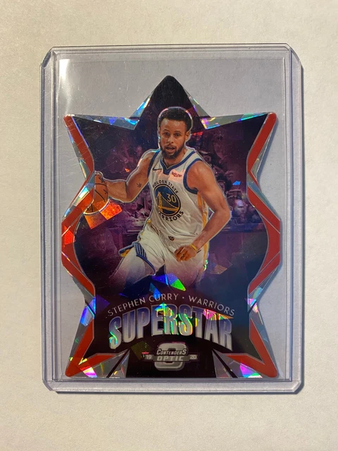 Stephen Curry 2019 Panini Contenders Optic Superstars Die Cut Red Cracked Ice
