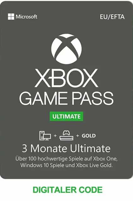 Xbox Game Pass Ultimate 3 Monate - Xbox Live 3 Months Digital Online Code - EU