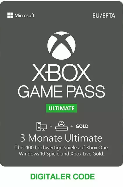Xbox Game Pass Ultimate 3 mesi - Codice online digitale Xbox Live 3 mesi - UE