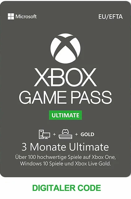 Xbox Game Pass Ultimate 3 mesi - Codice online digitale Xbox Live 3 mesi - UE