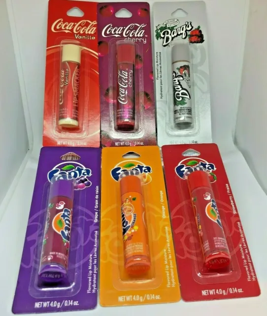 LIP SMACKER Coca-Cola & Fanta Soda Flavors Lip Balm (U Choose) -*NEW SEALED PKG*