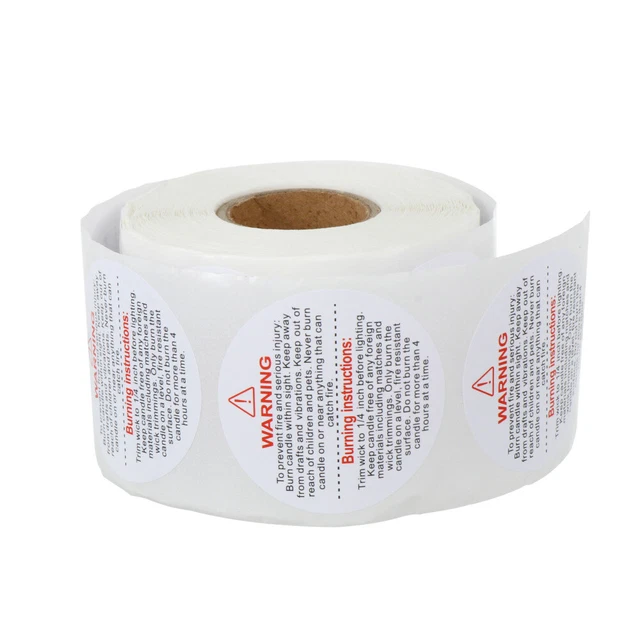1 rollo de vela advertencia de seguridad pegatina vela etiquetas votivas pegatina