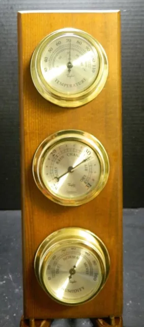 Vintage Taylor Wooden & Plastic Wall Weather Station 16.5" x 5.5" x 2.18" V. G.