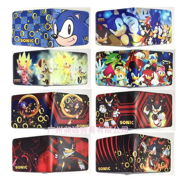 Game Blue Hedgehog Wallet Credit Card Holder Coin Pocket Purse BIfold Wallet