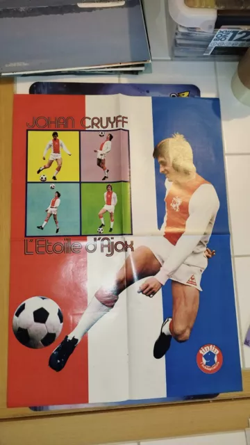 Poster Johan Cruyff Ajax Amsterdam Foot Football Soccer vintage affiche tintin