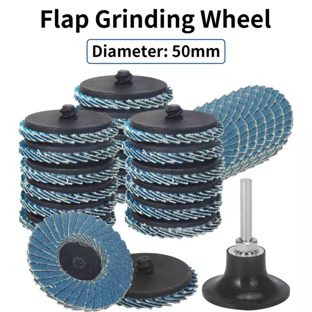 50mm Flap Disc 2'' Roloc Roll Lock Pads Grinding Sanding Wheel40/60/80/120/240#